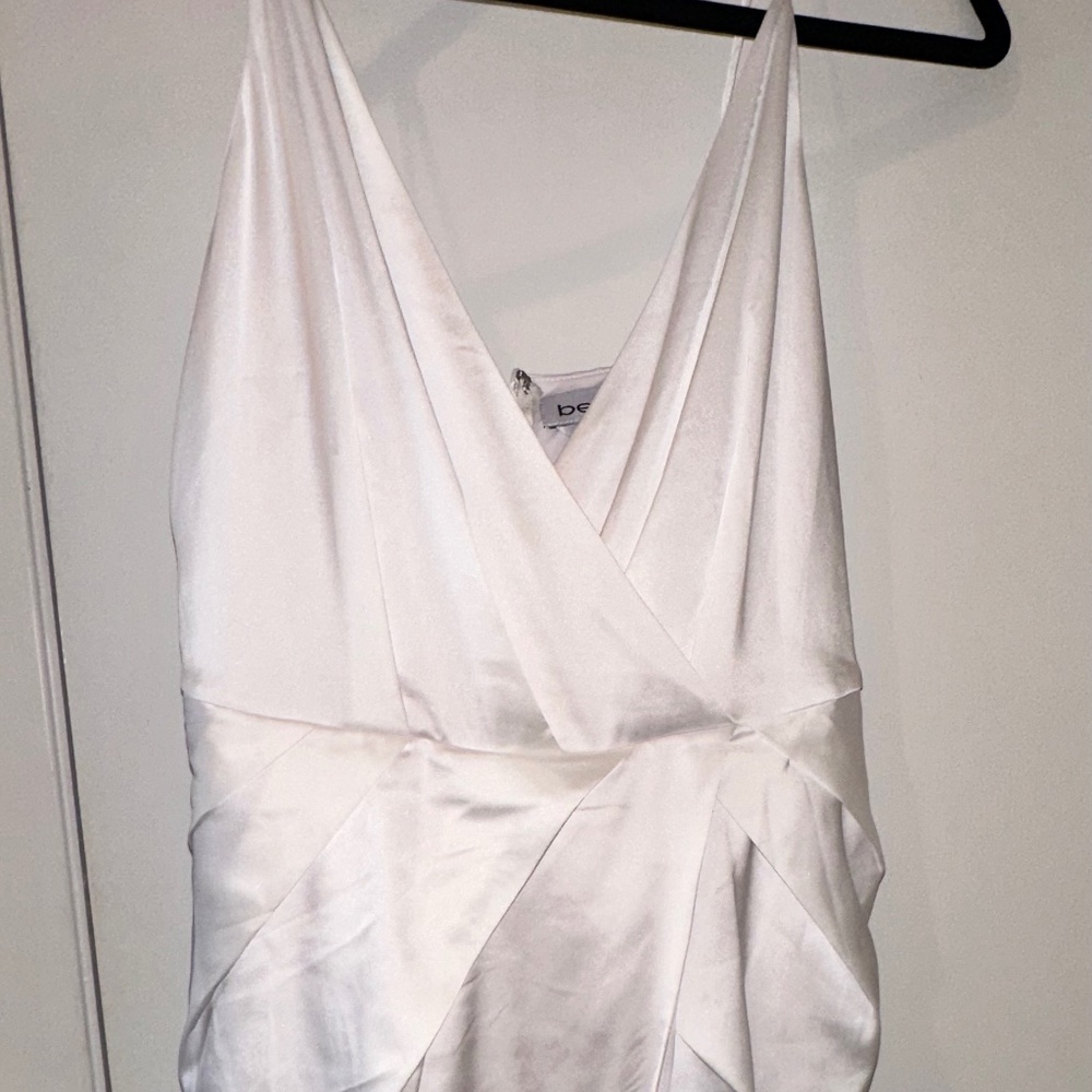 White Satin Dress bebe